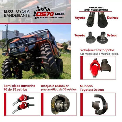 EIXO TOYOTA BANDEIRANTE/FJ40 DIANTEIRO